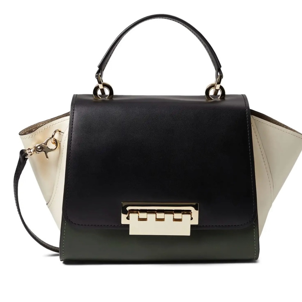 ZAC Zac Posen Black and Cream Satchel